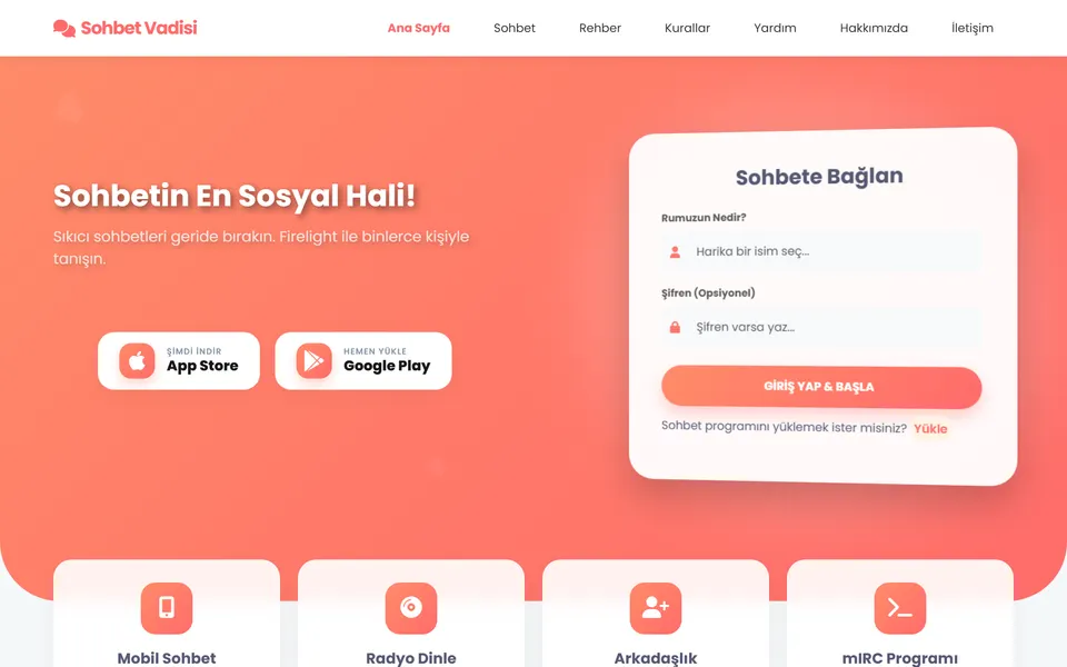 Firelight WordPress Sohbet Teması WordPress önizlemesi