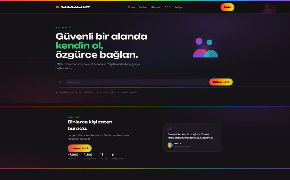 GabileSohbet.net web tasarım referansı