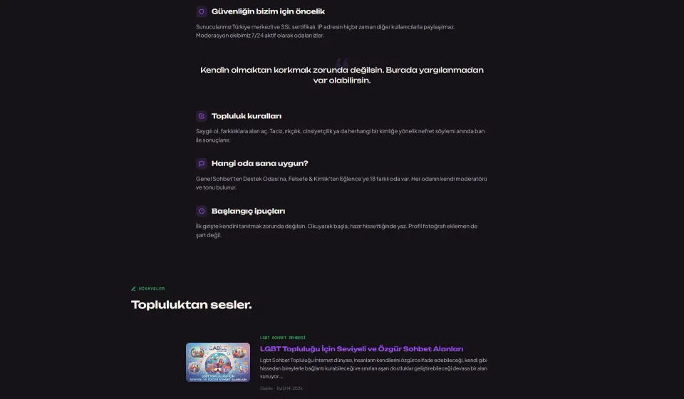 GabileSohbet.net tasarım detayı 2