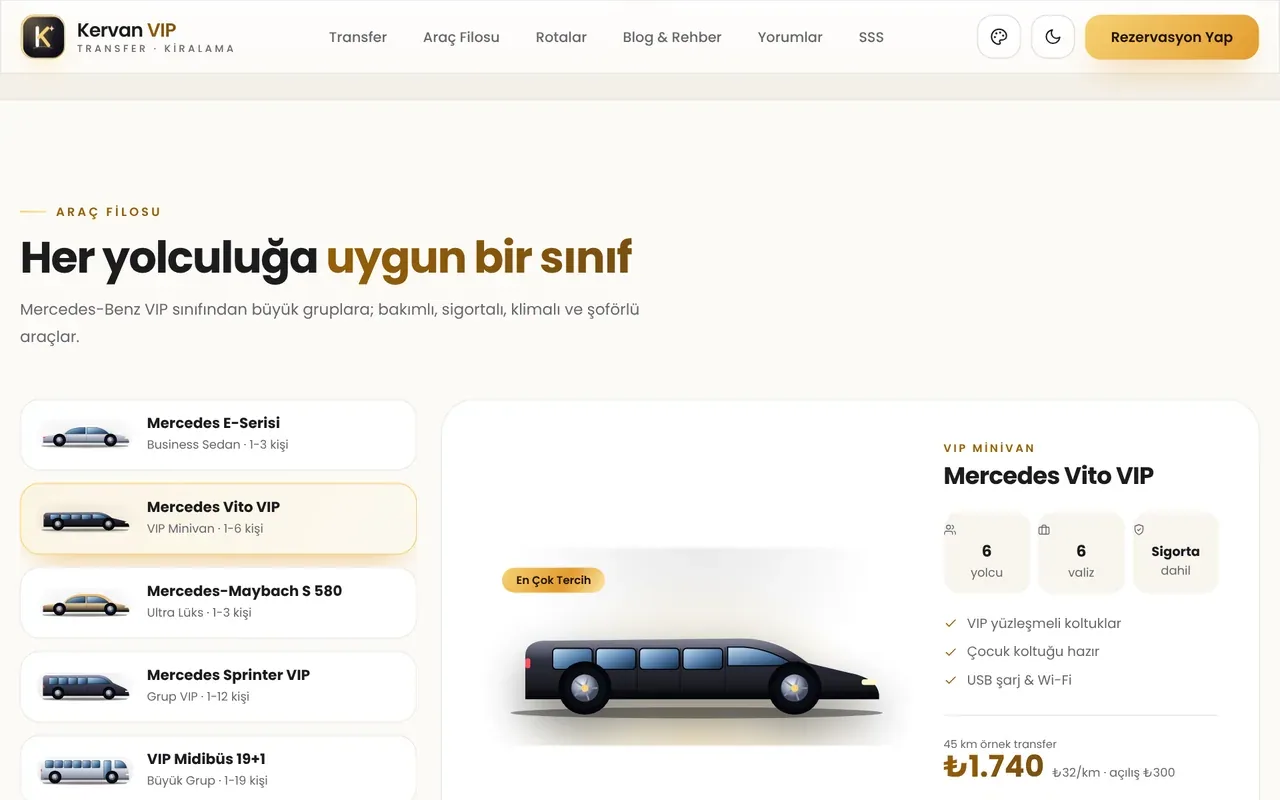 Kervan VIP — Transfer & Araç Kiralama Portalı görsel 3