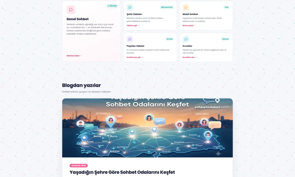 Şehir Sohbet Odaları tasarım detayı 1
