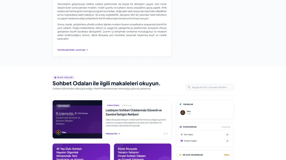 Sohbet Odaları · Mor Tema tasarım detayı 2