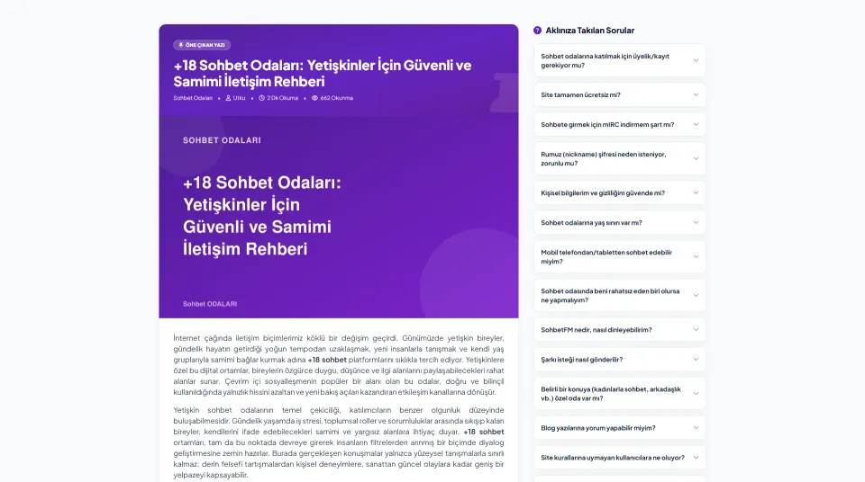 Sohbet Odaları · Mor Tema tasarım detayı 1