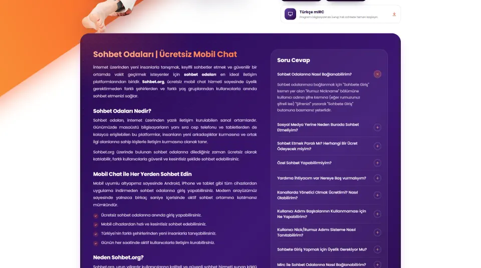 Sohbet.org tasarım detayı 1