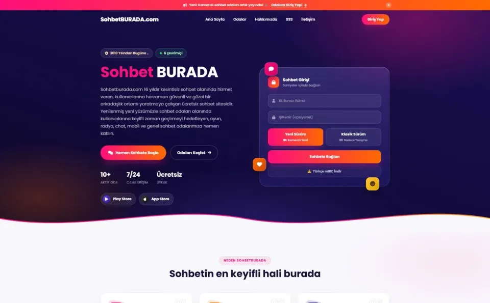 SohbetBurada.com web tasarım referansı