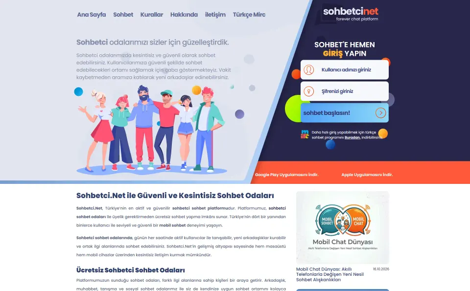 Sohbetci.net özel tasarım