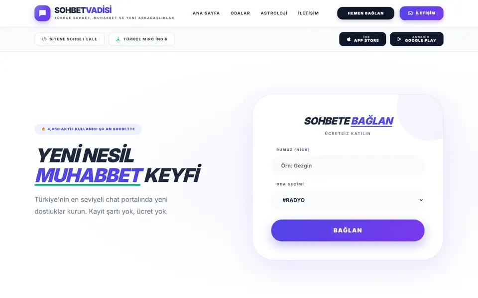SohbeteGir WordPress Sohbet Teması WordPress önizlemesi