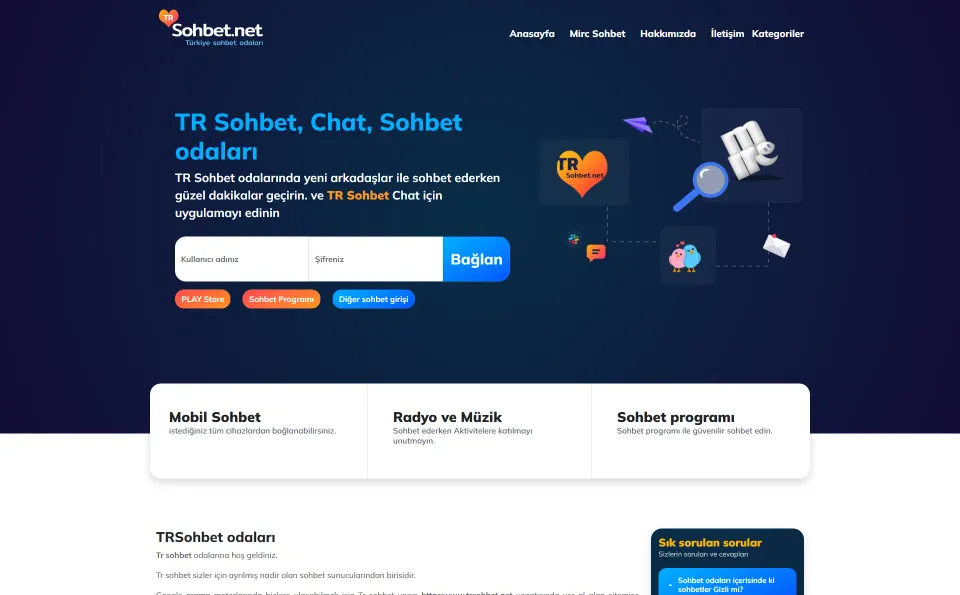 TRSohbet.net web tasarım referansı