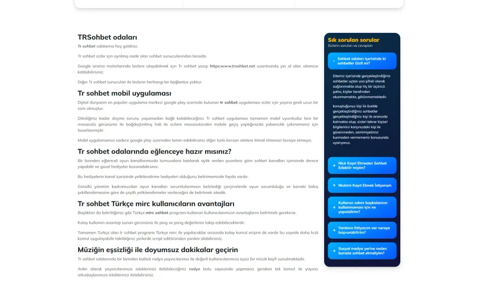 TRSohbet.net tasarım detayı 1