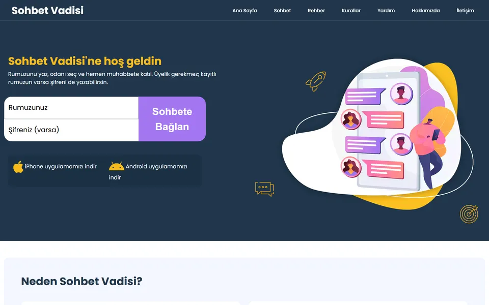 vChat WordPress Sohbet Teması WordPress önizlemesi