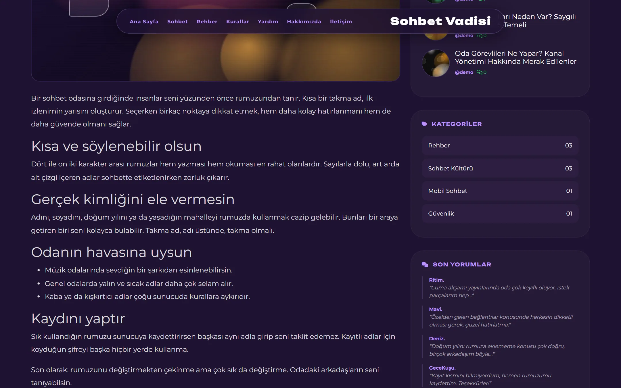 Voidlight WordPress Sohbet Teması görsel 3