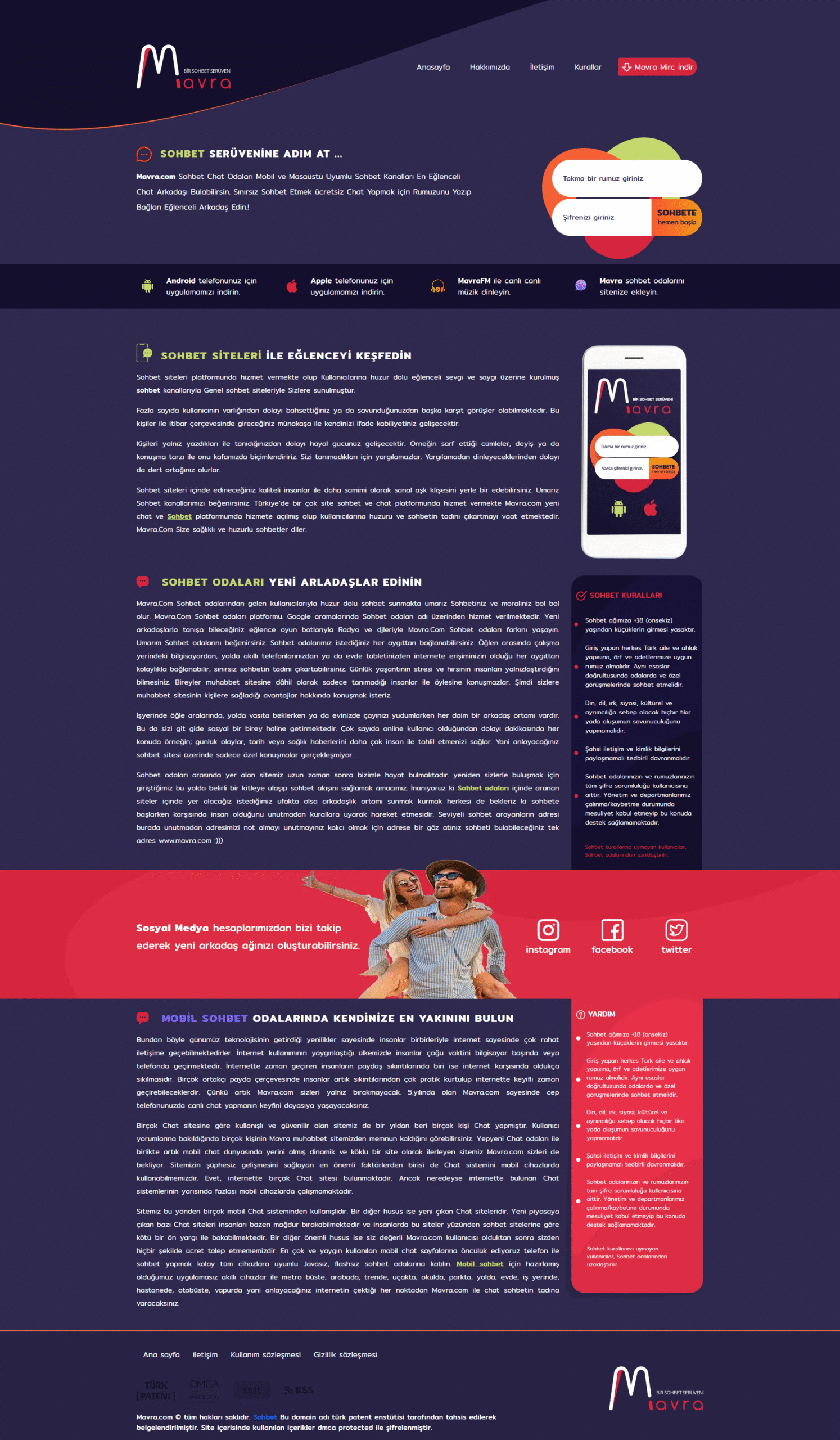 Mavra com Html sohbet teması