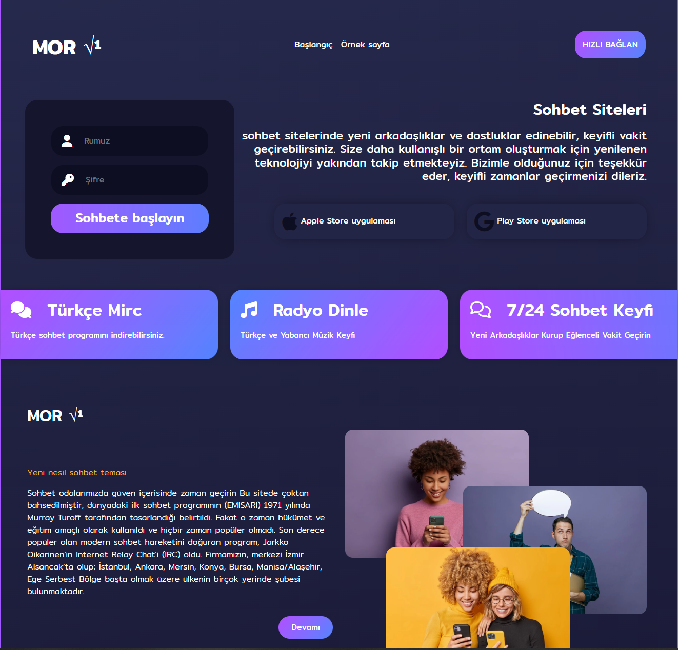 RENK WordPress Mor Sohbet Teması