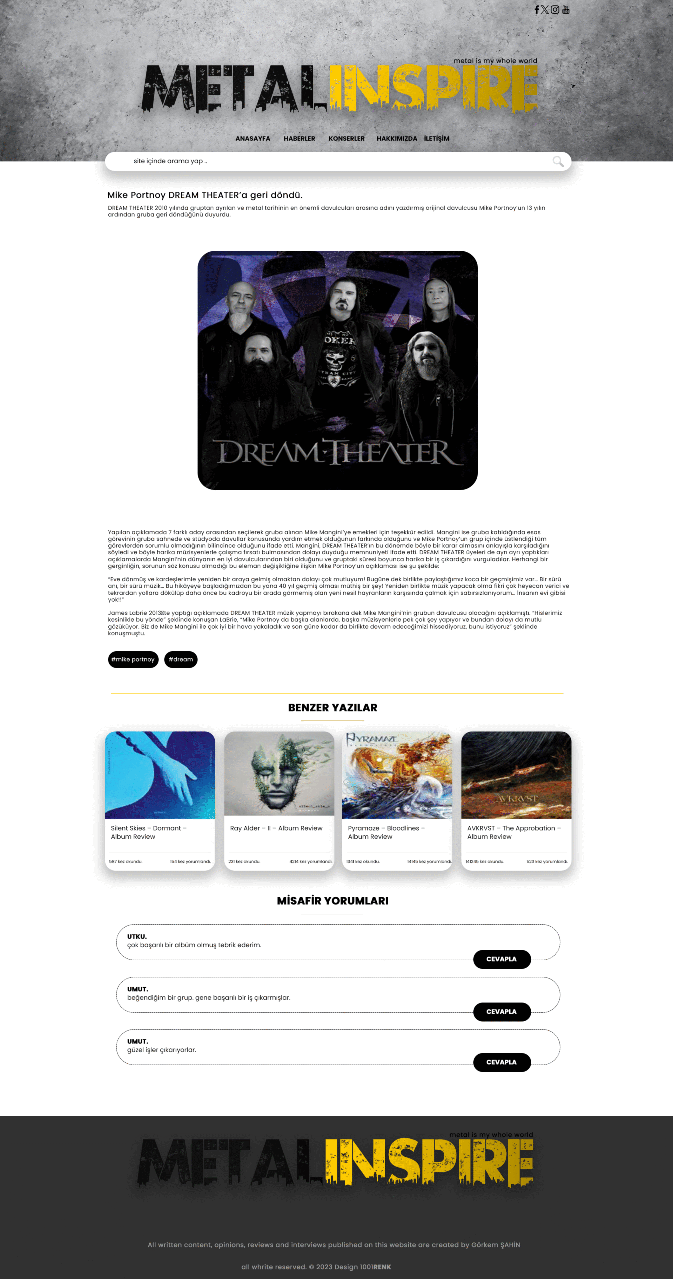 Metalinspire Metal Blog teması