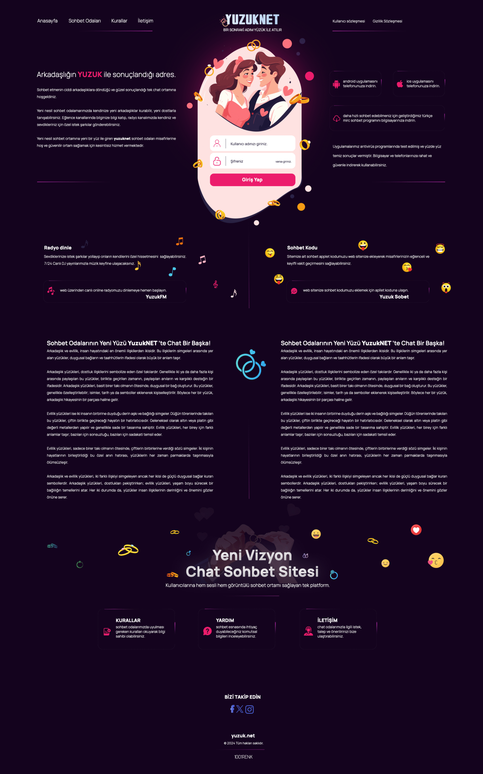 YuzukNET html sohbet teması